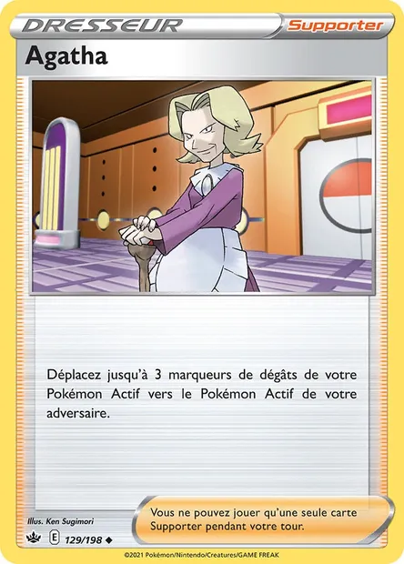 Agatha, carte Pokémon CRE 129 — extension Règne de Glace