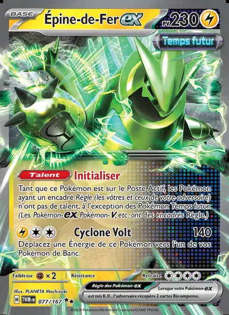 Épine-de-Fer-ex, carte Pokémon TWM 077 — extension Mascarade Crépusculaire