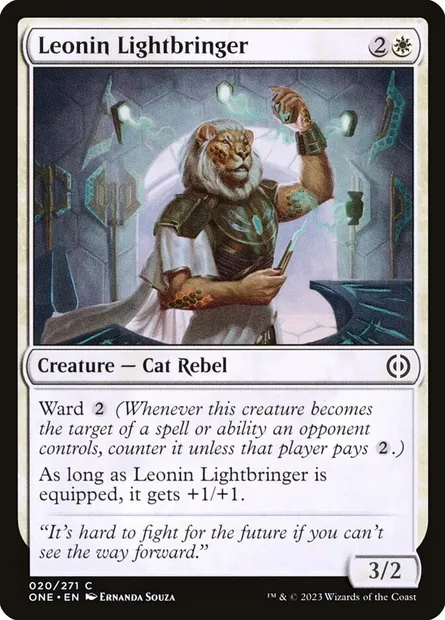 Leonin Lightbringer, Magic card ONE 20 — Phyrexia: All Will Be One set
