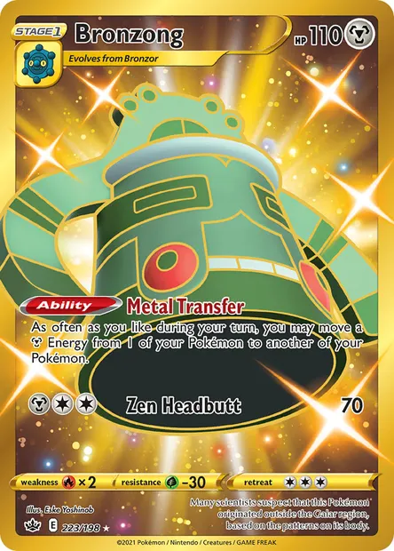 Bronzong, Pokémon card CRE 223 — Chilling Reign set