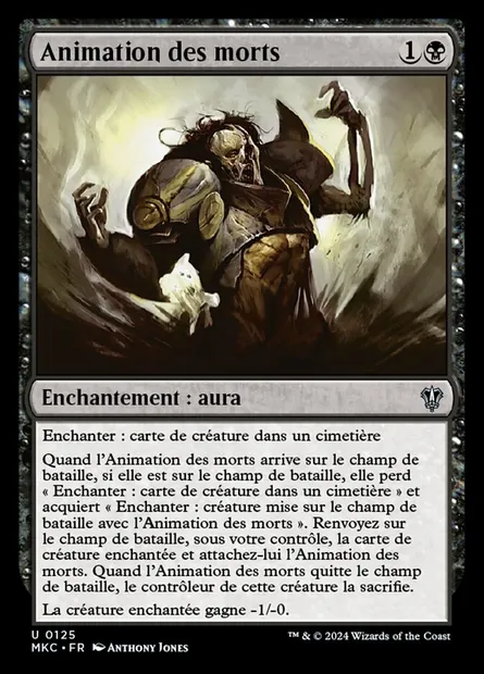 Animation des morts, carte Magic MKC 125 — extension Murders at Karlov Manor Commander