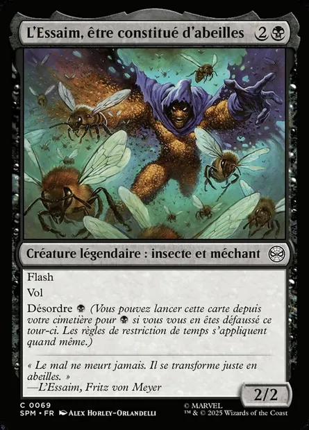 L'Essaim, être constitué d'abeilles, carte Magic SPM 69 — extension Marvel's Spider-Man