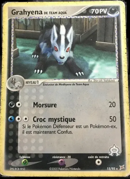 Grahyena de Team Aqua, carte Pokémon MA 15 — extension EX Team Magma vs Team Aqua