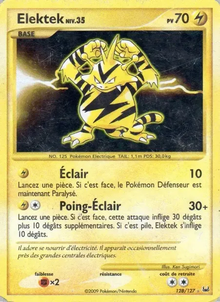 Elektek, carte Pokémon PL 128 — extension Platine