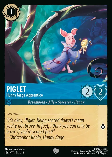Piglet - Hunny Mage Apprentice, Disney Lorcana card CH13-154 — Attack of the Vine! set
