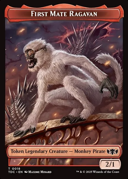 First Mate Ragavan, carte Magic TTDC 18 — extension Tarkir: Dragonstorm Commander Tokens