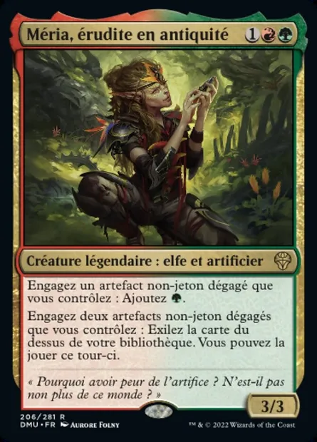 Méria, érudite en antiquité, carte Magic DMU 206 — extension Dominaria Uni