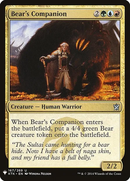 Bear's Companion, Magic card PLST KTK-167 — The List set