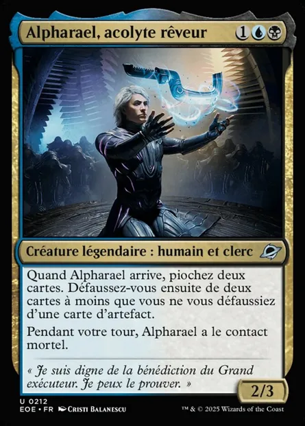 Alpharael, acolyte rêveur, carte Magic EOE 212 — extension Edge of Eternities