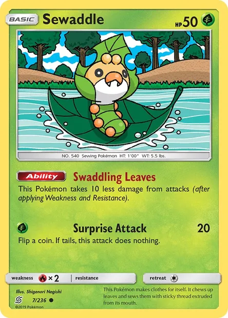 Sewaddle, Pokémon card UNM 7 — Unified Minds set