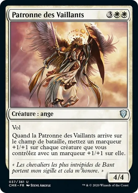 Patronne des Vaillants, carte Magic CMR 37 — extension Commander Legends