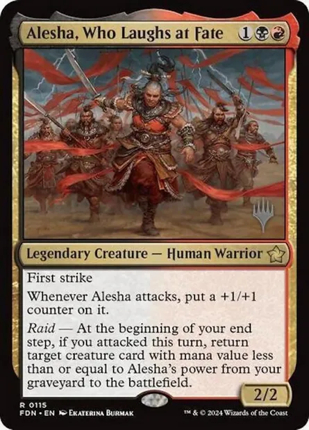 Alesha, Who Laughs at Fate, Magic card PFDN 115p — Foundations Promos set