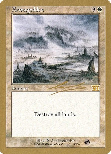 Armageddon, Magic card WC00 nl4sb — World Championship Decks 2000 set