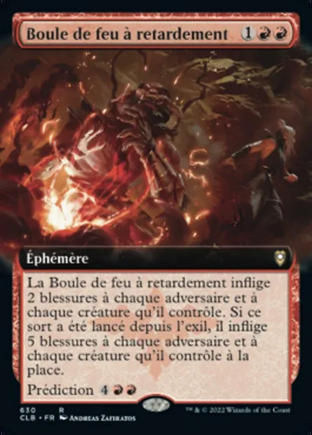 Boule de feu à retardement, carte Magic CLB 630 — extension Commander Légendes : la bataille de la Porte de Baldur