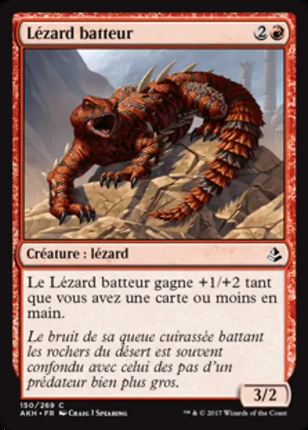 Lézard batteur, carte Magic AKH 150 — extension Amonkhet