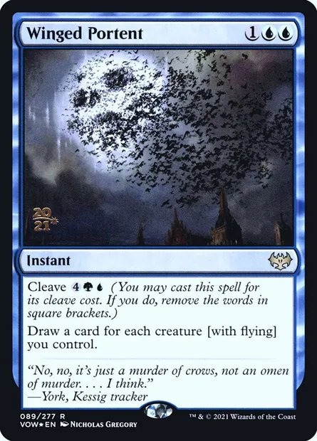 Winged Portent, Magic card PVOW 89s — Innistrad: Crimson Vow Promos set