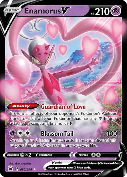 Enamorus V, Pokémon card LOR 082 — Lost Origin set