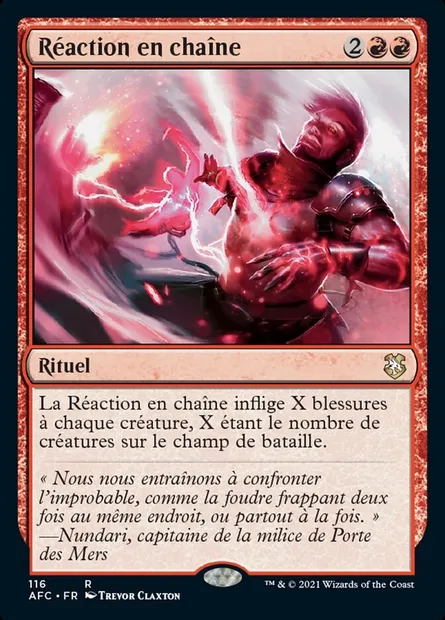 Réaction en chaîne, carte Magic AFC 116 — extension Forgotten Realms Commander