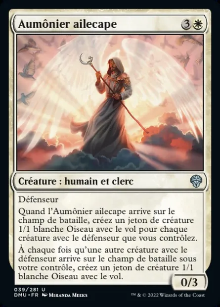 Aumônier ailecape, carte Magic DMU 39 — extension Dominaria Uni