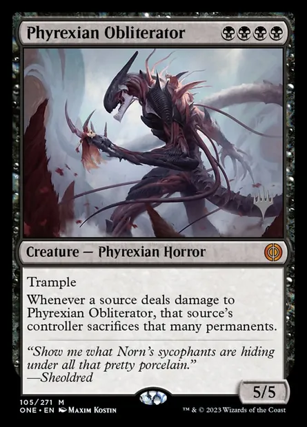 Phyrexian Obliterator, Magic card PONE 105p — Phyrexia: All Will Be One Promos set