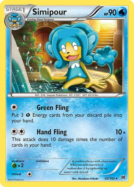 Simipour, Pokémon card BKT 42 — BREAKthrough set