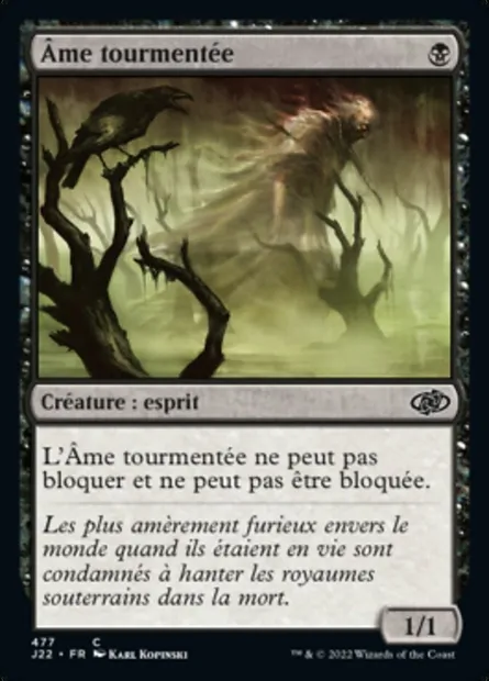 Âme tourmentée, carte Magic J22 477 — extension Jumpstart 2022