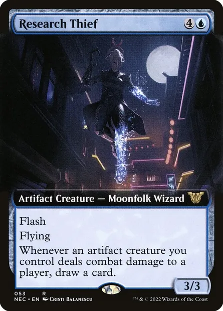 Research Thief, Magic card NEC 53 — Neon Dynasty Commander set