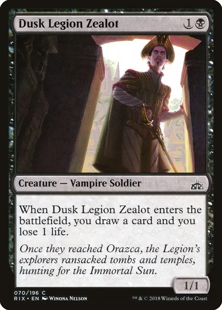 Dusk Legion Zealot, Magic card RIX 70 — Rivals of Ixalan set