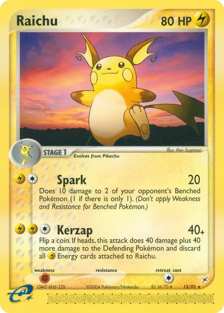 Raichu, Pokémon card MA 13 — Team Magma vs Team Aqua set
