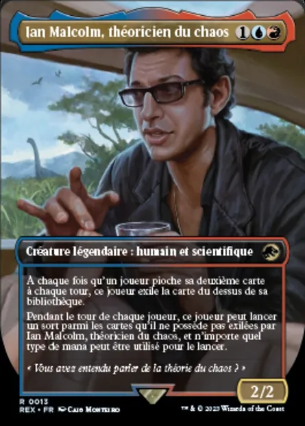 Ian Malcolm, théoricien du chaos, carte Magic REX 13 — extension Jurassic World Collection