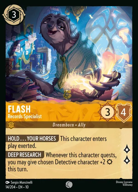 Flash - Records Specialist, Disney Lorcana card CH10-014 — Whispers in the Well set