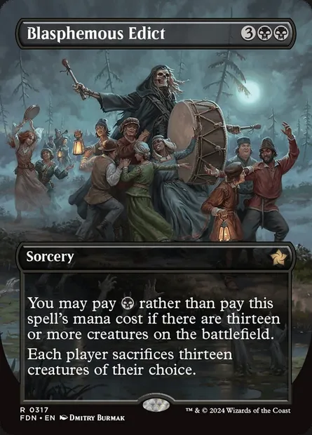 Blasphemous Edict, Magic card FDN 317 — Foundations set