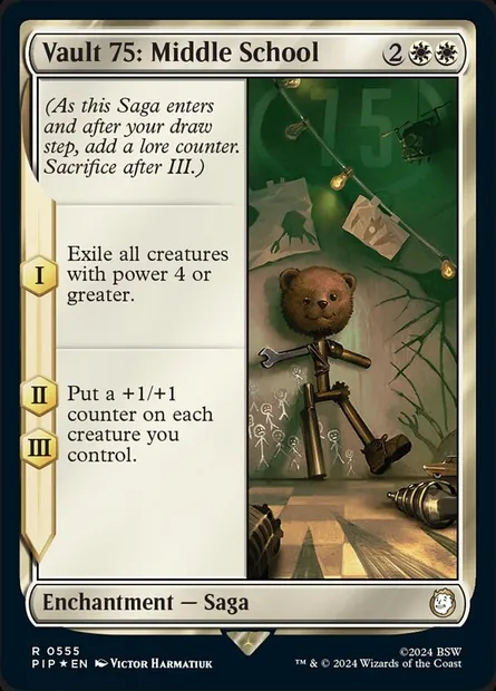 Abri 75 : collège, carte Magic PIP 555 — extension Fallout