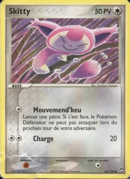 Skitty, carte Pokémon PK 62 — extension EX Gardiens du Pouvoir