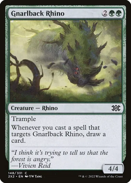 Gnarlback Rhino, Magic card 2X2 148 — Double Masters 2022 set