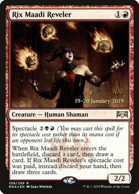 Rix Maadi Reveler, Magic card PRNA 109s — Ravnica Allegiance Promos set