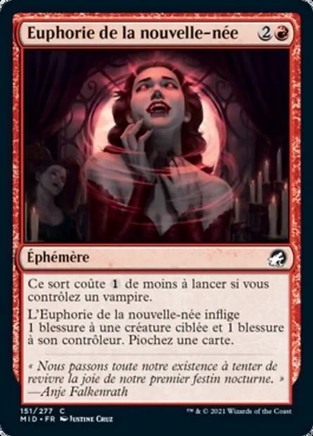 Euphorie de la nouvelle-née, carte Magic MID 151 — extension Innistrad : chasse de minuit