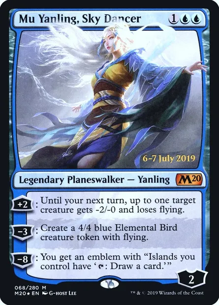 Mu Yanling, Sky Dancer, Magic card PM20 68s — Core Set 2020 Promos set