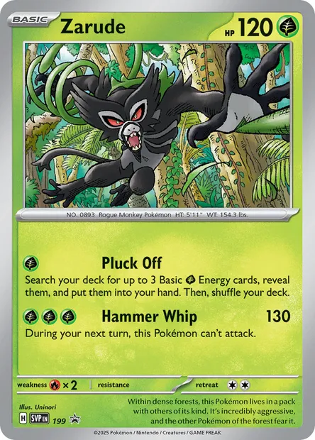 Zarude, carte Pokémon PR-SV 199 — extension SVP Black Star Promos