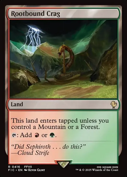 Rootbound Crag, Magic card FIC 416 — Final Fantasy Commander set