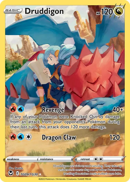 Druddigon, Pokémon card SIT TG09 — Silver Tempest set