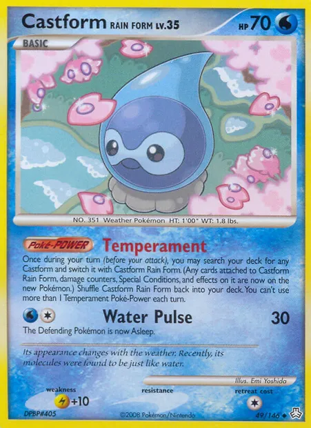 Castform Rain Form, Pokémon card LA 49 — Legends Awakened set