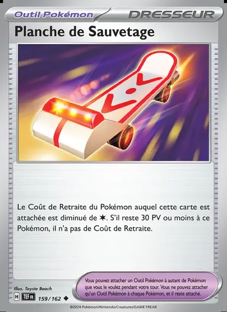Planche de Sauvetage, carte Pokémon TEF 159 — extension Forces Temporelles