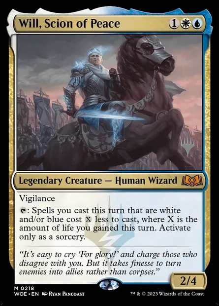 Will, scion de la paix, carte Magic PWOE 218p — extension Wilds of Eldraine Promos