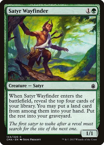 Guidevoie satyre, carte Magic CMA 143 — extension Commander Anthology