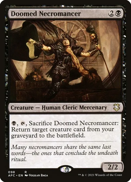 Doomed Necromancer, Magic card AFC 98 — Forgotten Realms Commander set