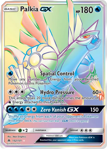Palkia GX, Pokémon card FLI 132 — Forbidden Light set