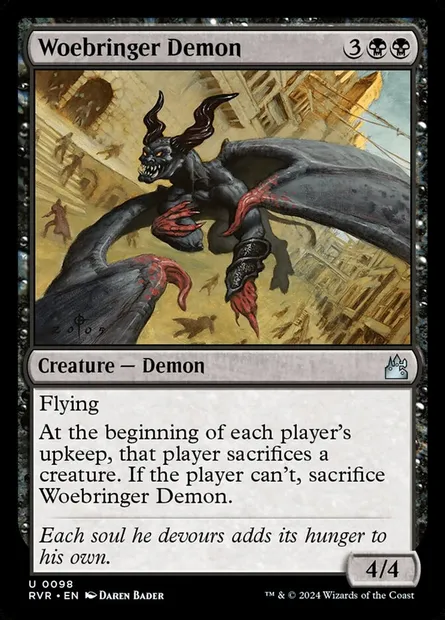 Woebringer Demon, Magic card RVR 98 — Ravnica Remastered set