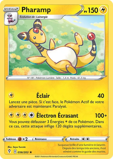 Pharamp, carte Pokémon EVS 56 — extension Évolution Céleste