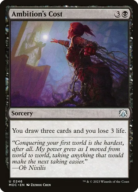 Ambition's Cost, Magic card MOC 246 — March of the Machine Commander set